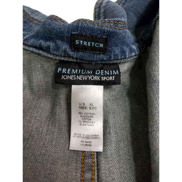 Jones New York Sport Premium Denim Stretch Jean Blazer -  XL - Picture 3 of 11